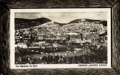 Passepartout Ak Syra Siros Syros Griechenland, Vue Generale