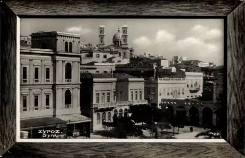 Passepartout Ak Syra Siros Syros Griechenland, Stadtansicht