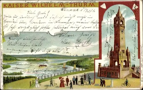 Litho Berlin Zehlendorf Wannsee, Kaiser Wilhelm-Thurm