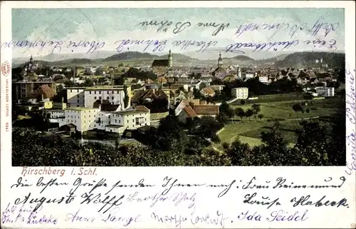 Litho Jelenia Góra Hirschberg Riesengebirge Schlesien, Panorama-Ansicht