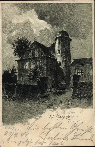 Künstler Ak Kleinmachnow in Brandenburg, Burgruine