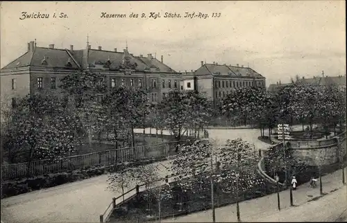 Ak Zwickau in Sachsen, Kasernen des 9. KS Infanterie Regiment 133