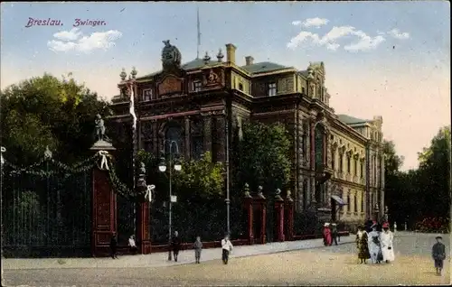 Ak Wrocław Breslau Schlesien, Partie am Zwinger