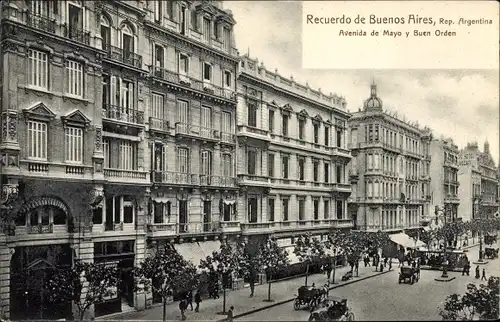 Ak Buenos Aires Argentinien, Avenida de Mayo y Buen Orden