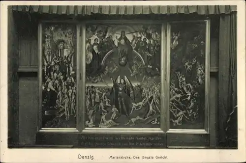 Ak Gdańsk Danzig, Marienkirche, Das jüngste Gericht