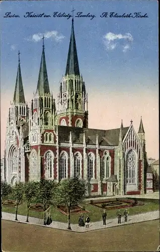 Ak Lwów Lemberg Ukraine, St. Elisabeth Kirche