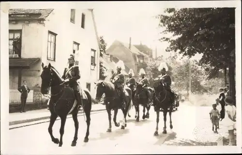 Foto Ak Brötzingen Pforzheim im Schwarzwald, Festumzug im Ort, Reiter