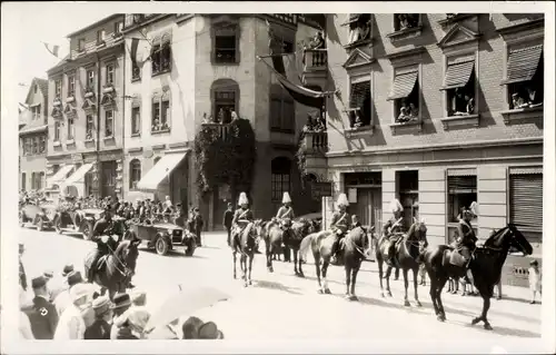 Foto Ak Brötzingen Pforzheim im Schwarzwald, Festumzug im Ort, Reiter