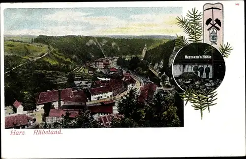 Ak Rübeland Oberharz am Brocken, Blick auf den Ort