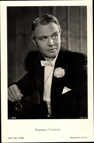 Ak Schauspieler Gustav Fröhlich, Monokel, Portrait