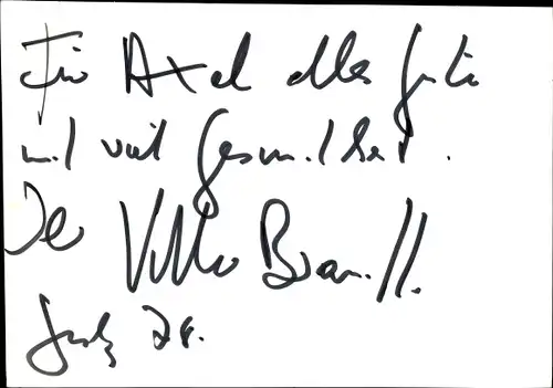 Ak Schauspieler Volker Brandt, Portrait, Autogramm