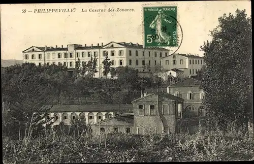 Ak Philippeville Skikda Algerien, La Caserne des Zouaves