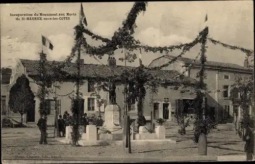 Ak Saint Maurice sous les Côtes Meuse, Inauguration du Monument aux Morts