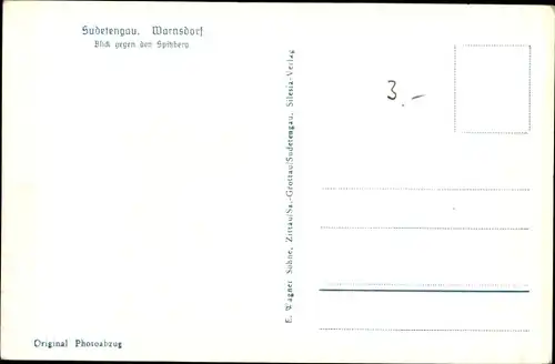 Ak Varnsdorf Warnsdorf Region Aussig, Blick gegen den Spitzberg