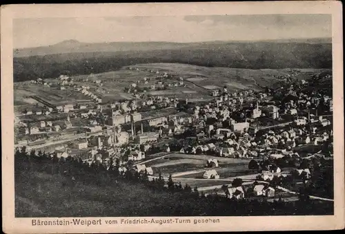 Ak Vejprty Weipert Region Aussig, Ort vom Friedrich-August-Turm gesehen