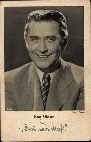 Ak Schauspieler Hans Söhnker, Portrait