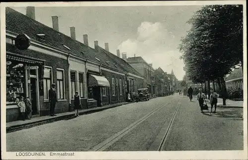 Ak Loosduinen Südholland, Emmastraat, Geschäfte