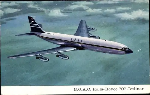 Ak BOAC Rolls Royce Boeing 707 Jetliner, Turbinenluftstrahlverkehrsflugzeug