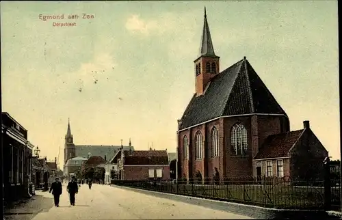 Ak Egmond an Zee Nordholland Niederlande, Dorpstraat, Kerk