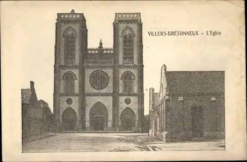 Ak Villers Bretonneux Somme, L'Eglise