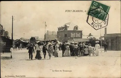 Ak Fort Mahon Plage Somme, La Gare du Tramways