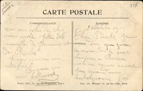 Ak Mailly Maillet Somme, La Sucrerie, Les alambics, Guerre 1914-1915
