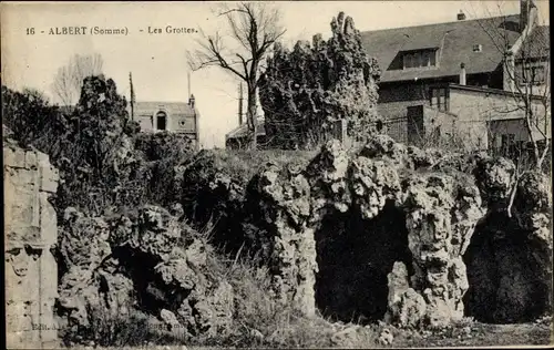 Ak Albert Somme, Les Grottes