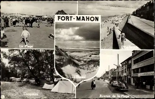 Ak Fort Mahon Plage Somme, La Plage, L'Esplanade, Avenue de la Plage, Campeurs