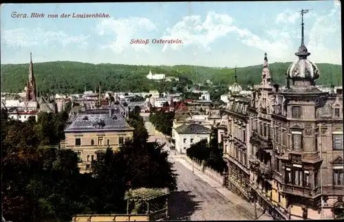 Ak Gera in Thüringen, Blick von der Louisenhöhe, Schloss Osterstein