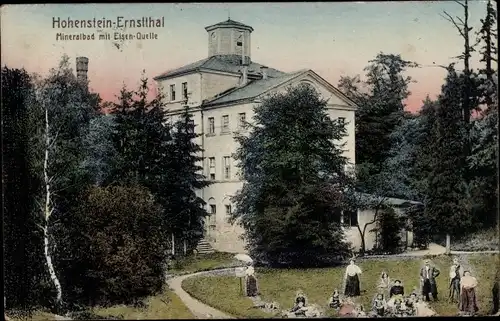 Ak Hohenstein Ernstthal in Sachsen, Mineralbad mit Eisenquelle