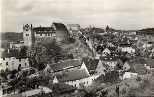 Ak Wettin Löbejün im Saalekreis, Panorama über die Dächer der Stadt