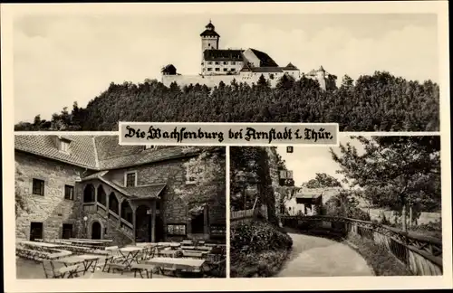 Ak Holzhausen in Thüringen, Veste Wachsenburg, Panorama, Innenhof, Weg