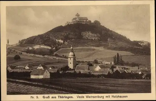 Ak Holzhausen in Thüringen, Veste Wachsenburg mit Ort