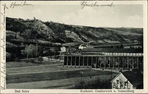 Ak Bad Sulza in Thüringen, Kurhotel, Gradierwerk u. Sonnenburg