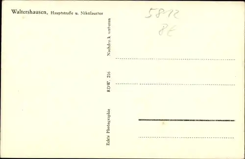 Ak Waltershausen in Thüringen, Hauptstraße und Nikolaustor