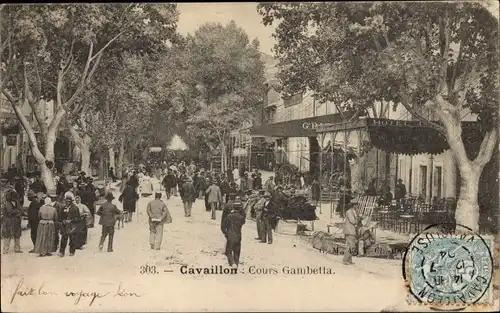 Ak Cavaillon Vaucluse, Cours Gambetta