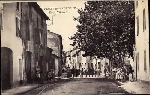Ak Puget sur Argens Var, Route Nationale