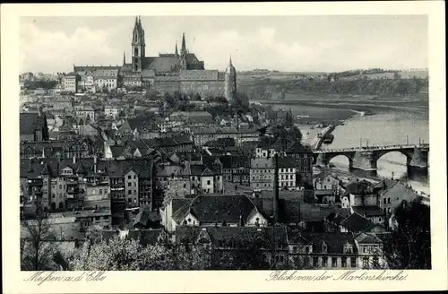 Ak Meißen an der Elbe, Blick von der Martinskirche