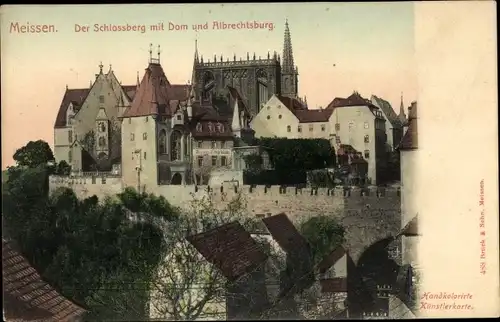 Ak Meißen in Sachsen, Schlossberg, Dom, Albrechtsburg, Wagners Weinschänke