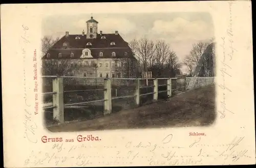Ak Gröba Riesa an der Elbe Sachen, Schloss