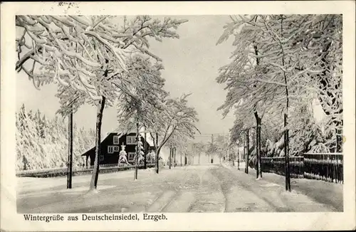 Ak Deutscheinsiedel Deutschneudorf, Ort im Winter
