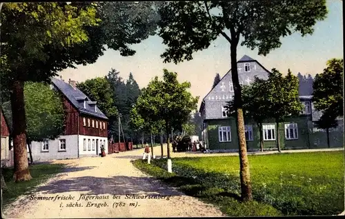 Ak Jägerhaus Bermsgrün Schwarzenberg im Erzgebirge, Gasthaus
