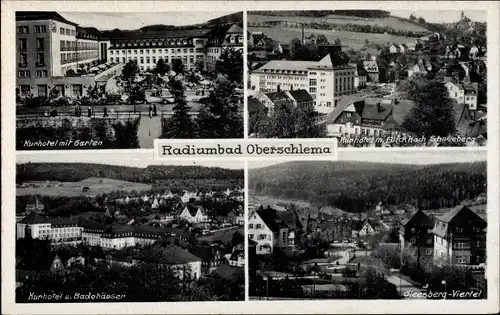 Ak Oberschlema Bad Schlema im Erzgebirge Sachsen, Kurhotel mit Garten, Gleesberg Viertel