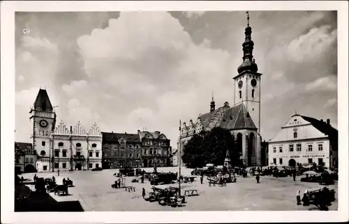 Ak Tábor Südböhmen, Platz, Kirche, Markt