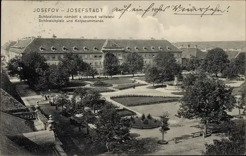 Ak Josefov Josefstadt Jaroměř Jermer Region Königgrätz, Schönaichplatz, Korpskommando