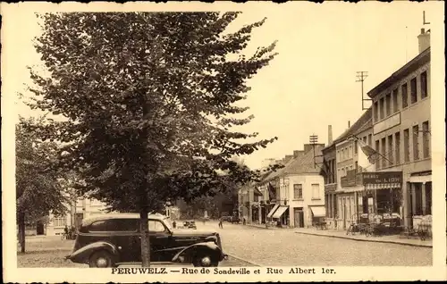 Ak Bon Secours Bonsecours Péruwelz Hennegau, Rue de Sondeville et Rue Albert 1er