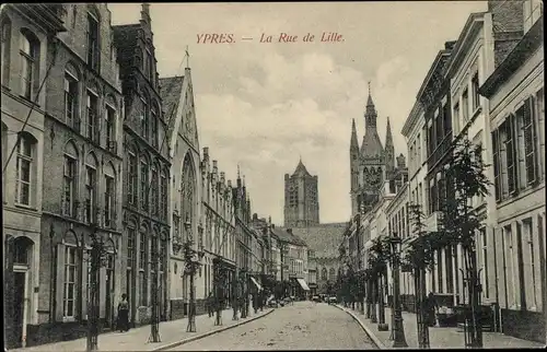 Ak Ypres Ypern Flandern, La Rue de Lille