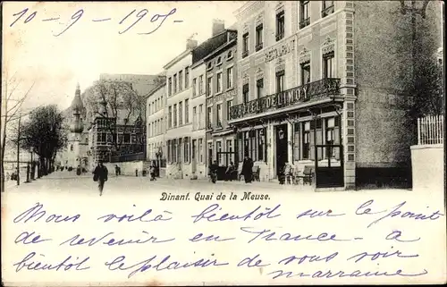 Ak Dinant Wallonien Namur, Quai de la Meuse, Hotel Delimoy