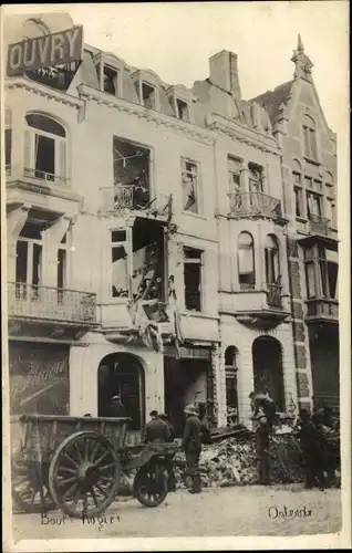 Foto Ak Oostende Ostende Westflandern, Kriegszerstörung