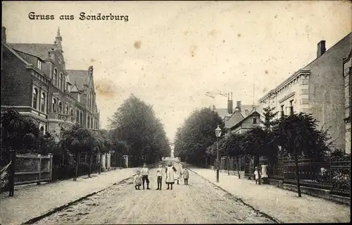 Ak Sønderborg Sonderburg Dänemark, Straßenpartie